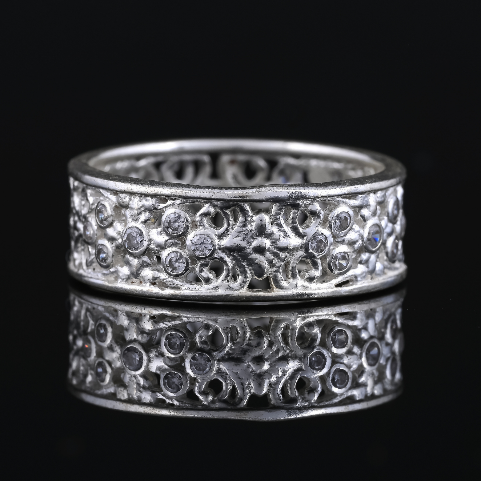 Ornate Vintage Diamond Eternity Band