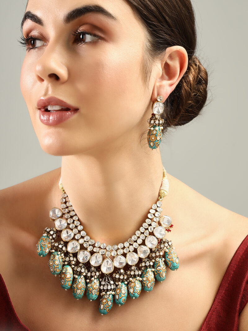 long Kundan Necklace Set
